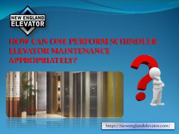 Non Proprietary Elevator Installations