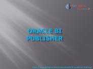Oracle BI Publisher Online Training