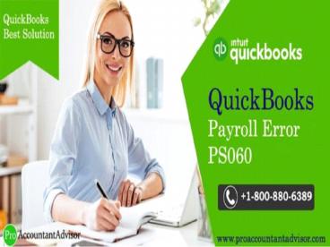 Intuit QuickBooks Payroll Error Code PS060 – Best Troubleshooting Steps