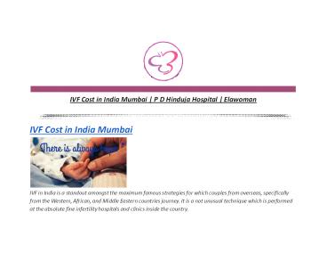 IVF Cost in India Mumbai | P D Hinduja Hospital | Elawoman