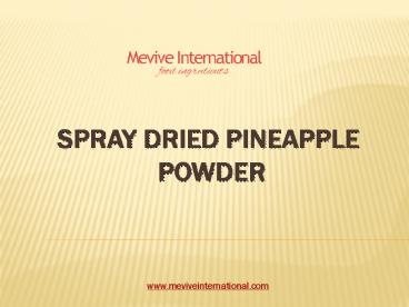 Spray dried pineapple powder Supplier in india