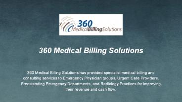 Oklahoma emergency physicians billing services - 360 Medical Billing Solutions