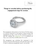Things to consider before purchasing the engagement rings for women PowerPoint PPT Presentation