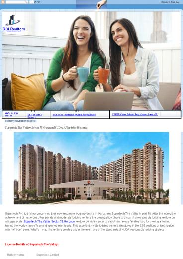 Supertech The Valley Sector 78 gurgaon