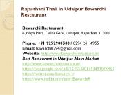 Rajasthani Thali in Udaipur Bawarchi Restaurant