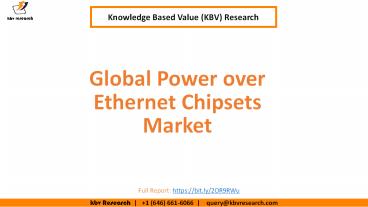Global Power over Ethernet Chipsets Market