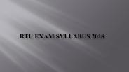 RTU syllabus