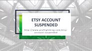 Etsy Account Suspended
