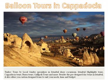 Balloon Tours in Cappadocia
