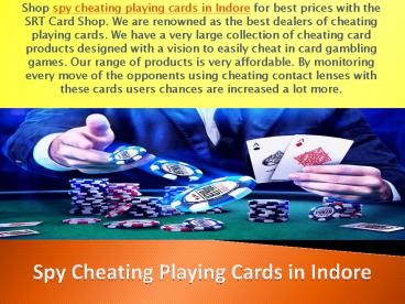 Latest Spy Cheating Playing Cards in Indore