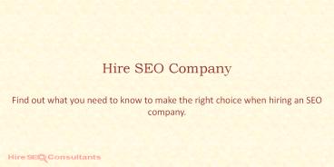 Hire SEO Company