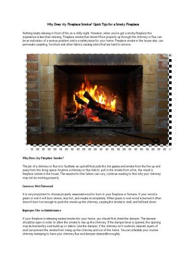 Why Does My Fireplace Smoke Quick Tips for a Smoky Fireplace