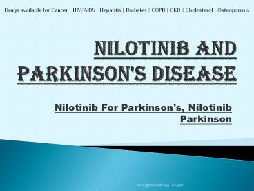 Nilotinib and Parkinson's Disease