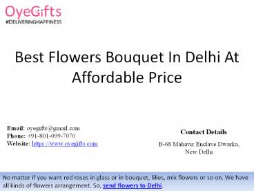 Best Flowers Bouquet In Delhi At Affordable Price