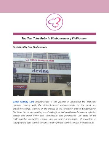 Top Test Tube Baby in Bhubaneswar | ElaWoman