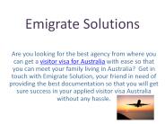 Get the best Australian visa agent with Emigrate Solution!