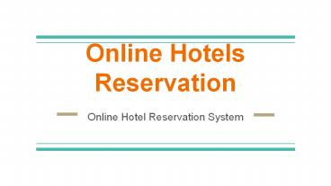 Online Hotels Reservation