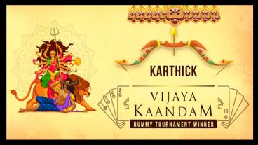 Meet Karthick, winner of Vijaya Kaandam Rummy Tournament