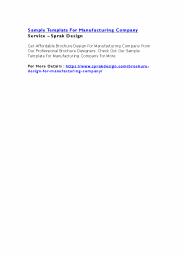 Sample Template For Manufacturing Company Service – Sprak Design