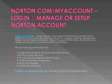 NORTON.COM/SETUP ACTIVATE NORTON ANTIVIRUS