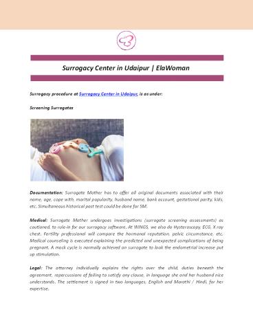 Surrogacy Center in Udaipur | ElaWoman