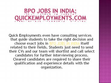 latest BPO jobs in India
