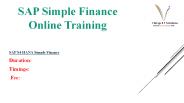 SAP Simple Finance Course Content PPT