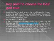Key point to choose the best golf club