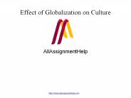 Effect of Globalization on Culture