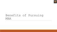 Benefits of Pursuing MBA | WCTM Gurgaon