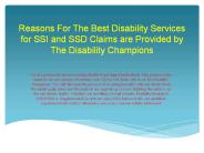 Contact The Disability Champions To get Social Security Help