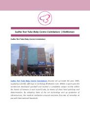 Sudha Test Tube Baby Centre Coimbatore | ElaWoman