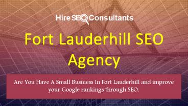 Fort Lauderhill SEO Agency