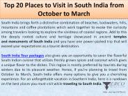 Top 20 Places to Visit in South India from October to March