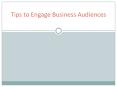 Tips to Engage Business Audiences PowerPoint PPT Presentation