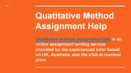 Quantitative Method Assignment Help