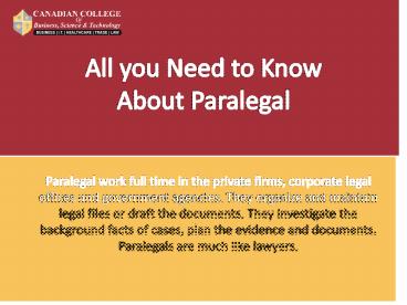 All you Need to Know About Paralegal