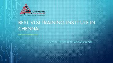 best vlsi training institute chennai