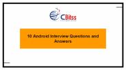 10 Android interview question and answer