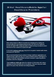 20 Hot Healthcare Mobile Apps For Healthcare Providers