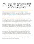 Why I Mojo: How My Standing Desk Made Me Happier, Healthier, And So Much More Productive PowerPoint PPT Presentation