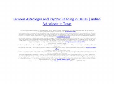 Indian astrologer in taxes | famous astrologer in taxes