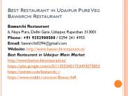 Best Restaurant in Udaipur Pure Veg Bawarchi Restaurant