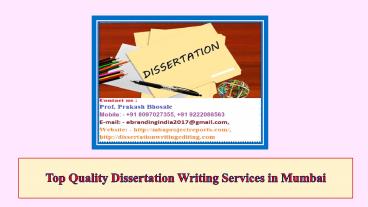 Top Quality Dissertation Writing Services in Mumbai