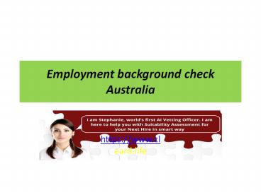 Pre-employment screening