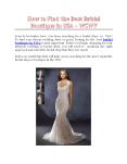 How to Find the Best Bridal Boutique in USA - WCWV PowerPoint PPT Presentation