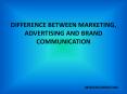 Difference between marketing, advertising and brand communication PowerPoint PPT Presentation