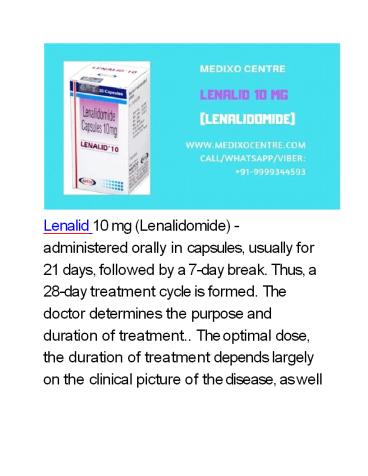 Awesome: Lenalid 10 mg (Lenalidomide) Available at Affordable Price in India