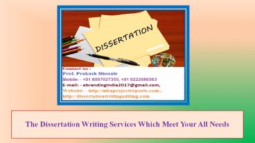 The Dissertation Writing Services Which Meet Your All Needs