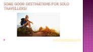 Some Good Destinations for solo travellers